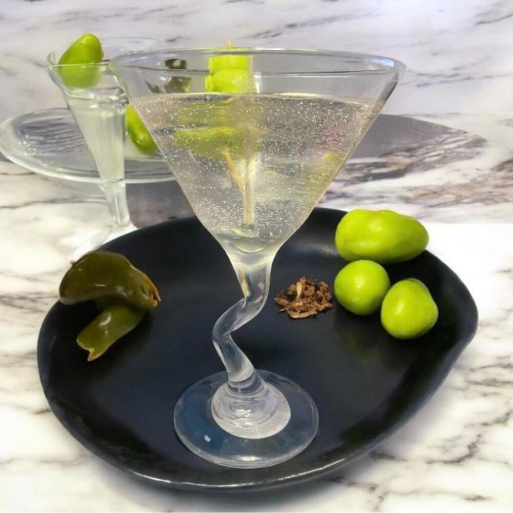 Dirty Olive Martini Gel Candle in Artsy Glass Cup - Picture 2 of 5